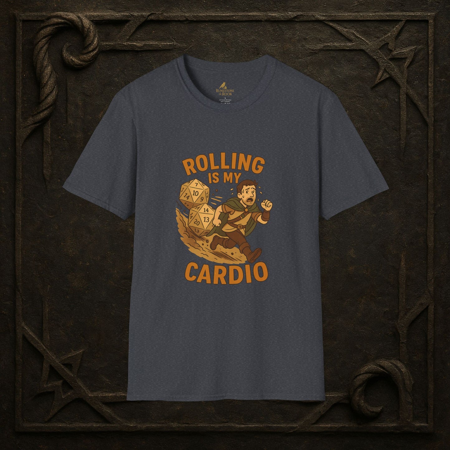 Rolling is My Cardio – Dice Boulder Chase T-Shirt