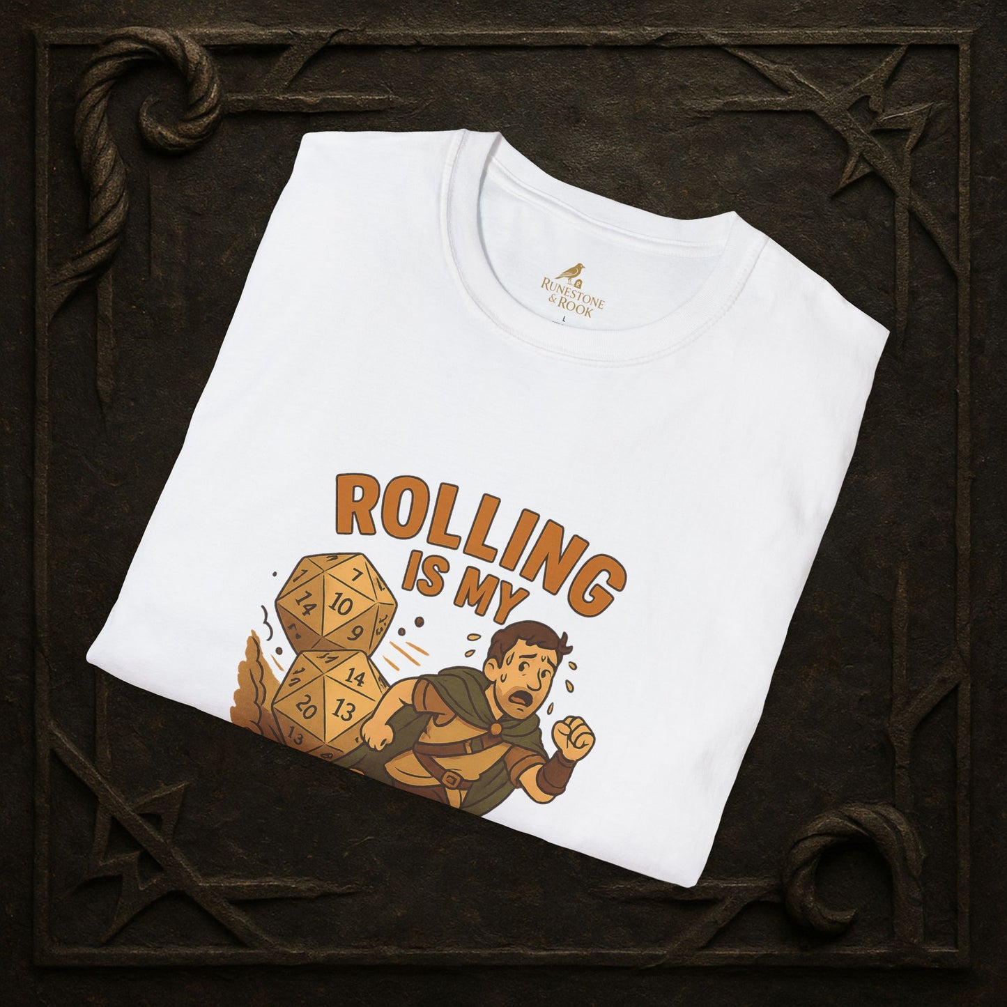 Rolling is My Cardio – Dice Boulder Chase T-Shirt