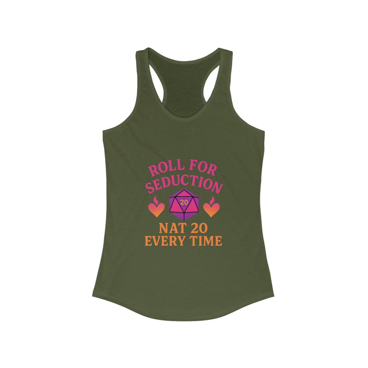 Roll for Seduction – Nat 20 Every Tim Racerback tank