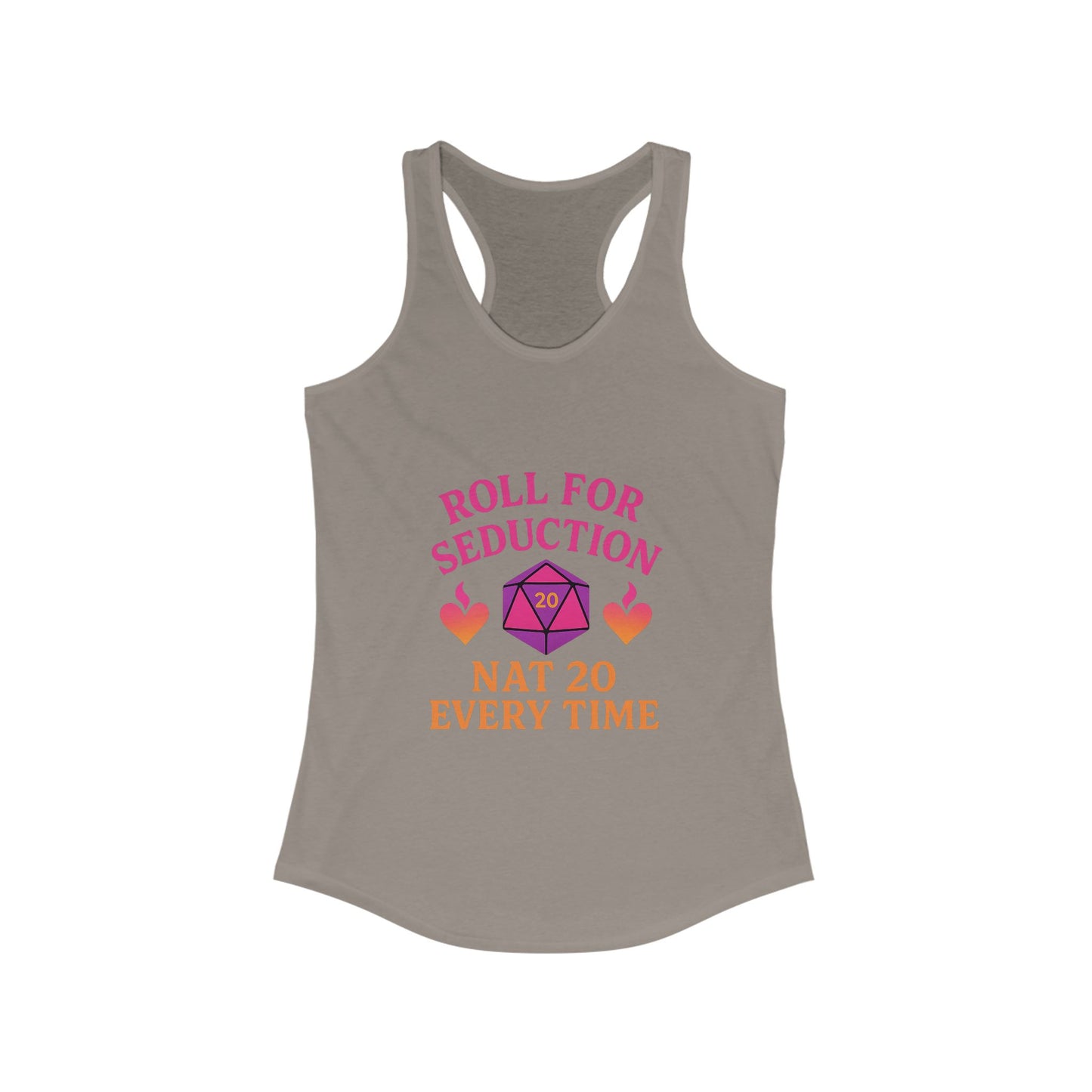 Roll for Seduction – Nat 20 Every Tim Racerback tank