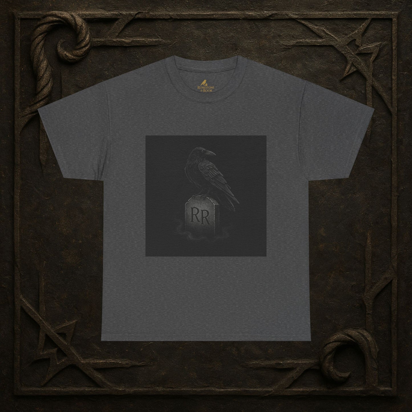 Raven’s Omen – Dark Fantasy Tombstone Tee