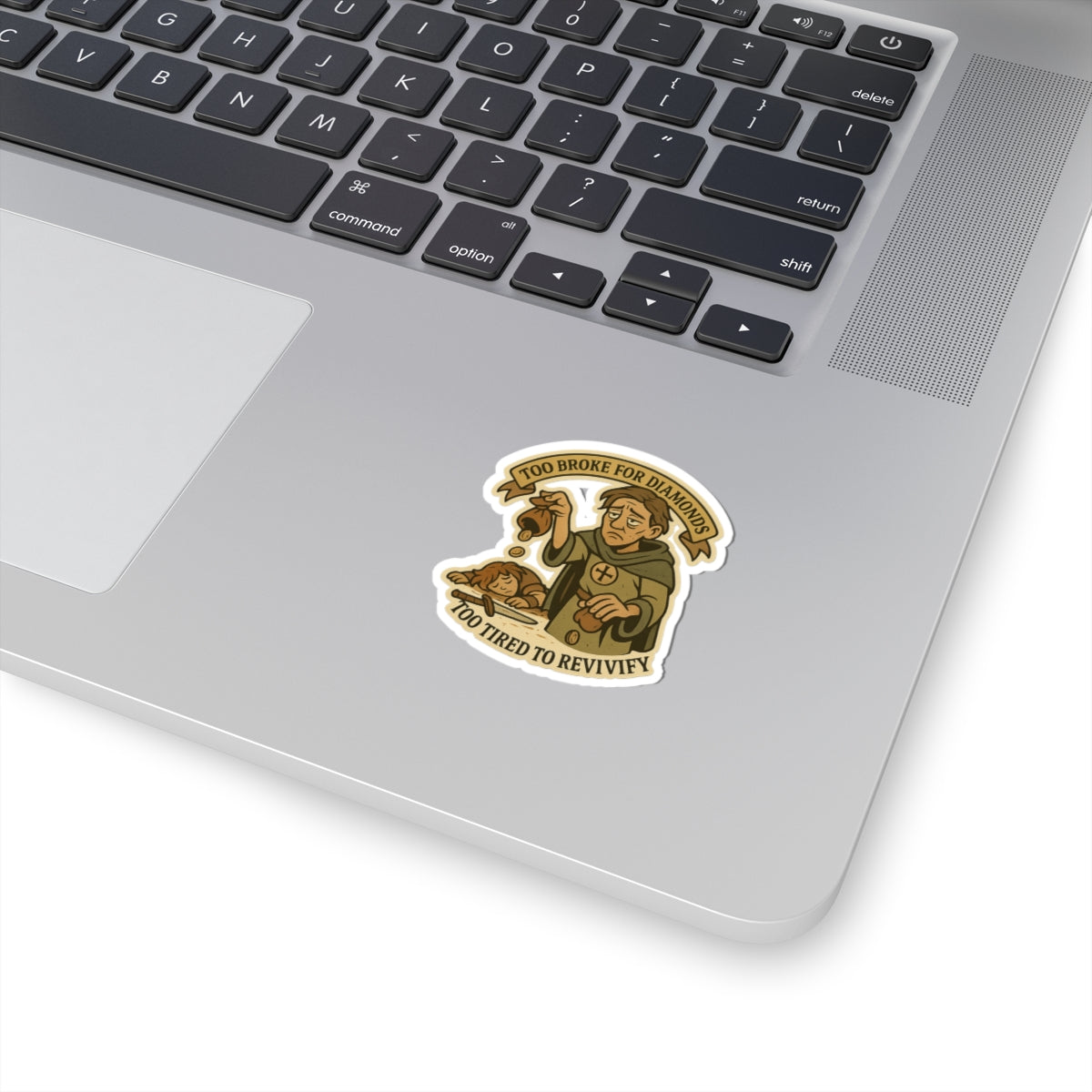 Too Broke to Revivify – Cleric Vinyl Sticker (Die Cut)