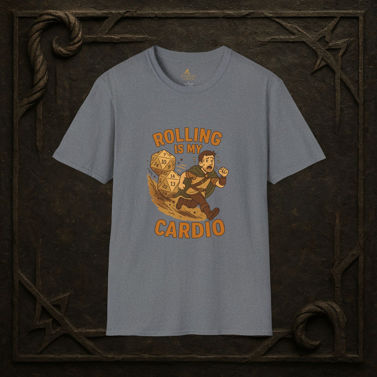 Rolling is My Cardio – Dice Boulder Chase T-Shirt
