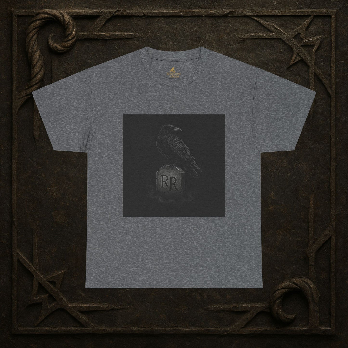 Raven’s Omen – Dark Fantasy Tombstone Tee
