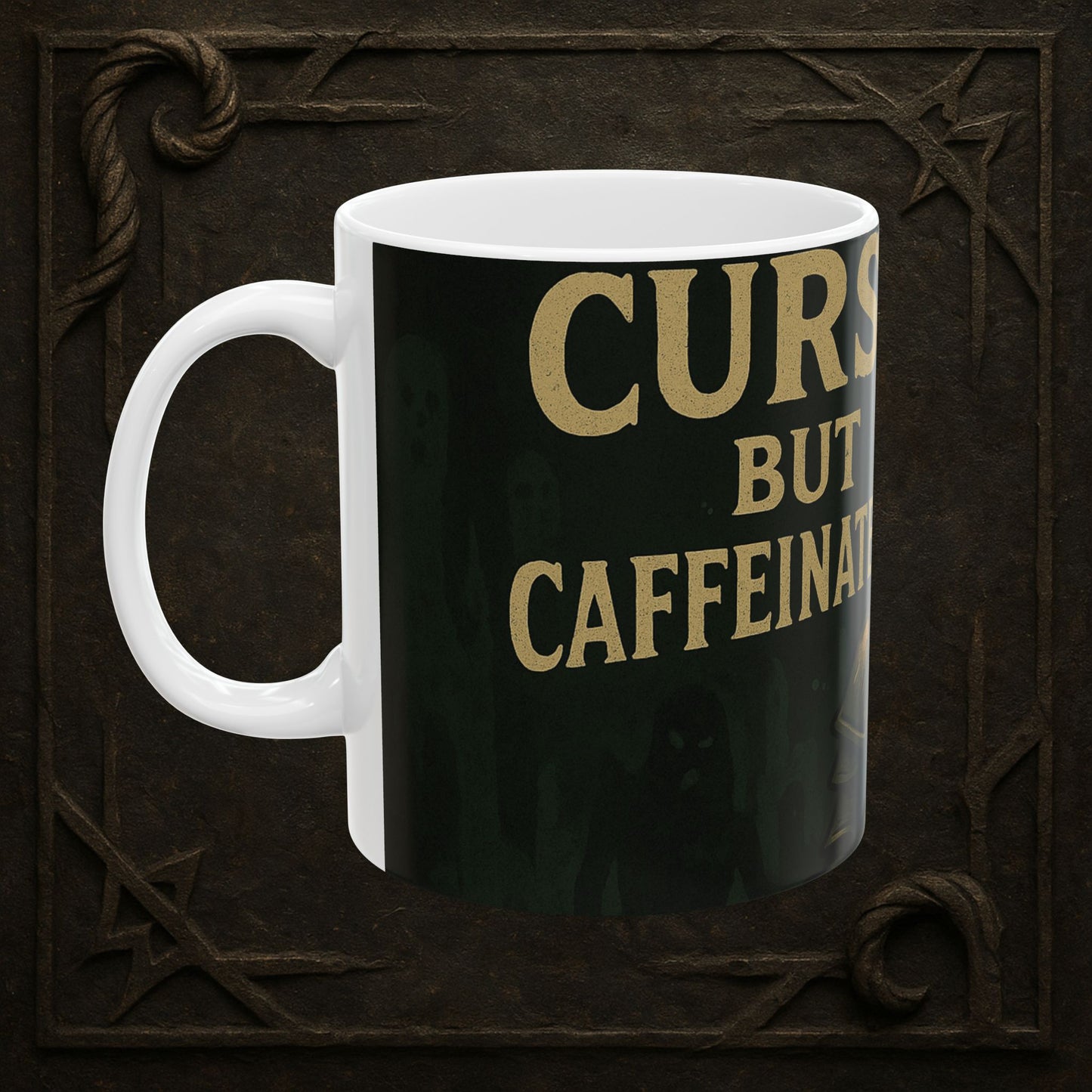 Cursed But Caffeinated Mug, Fantasy Coffee Cup