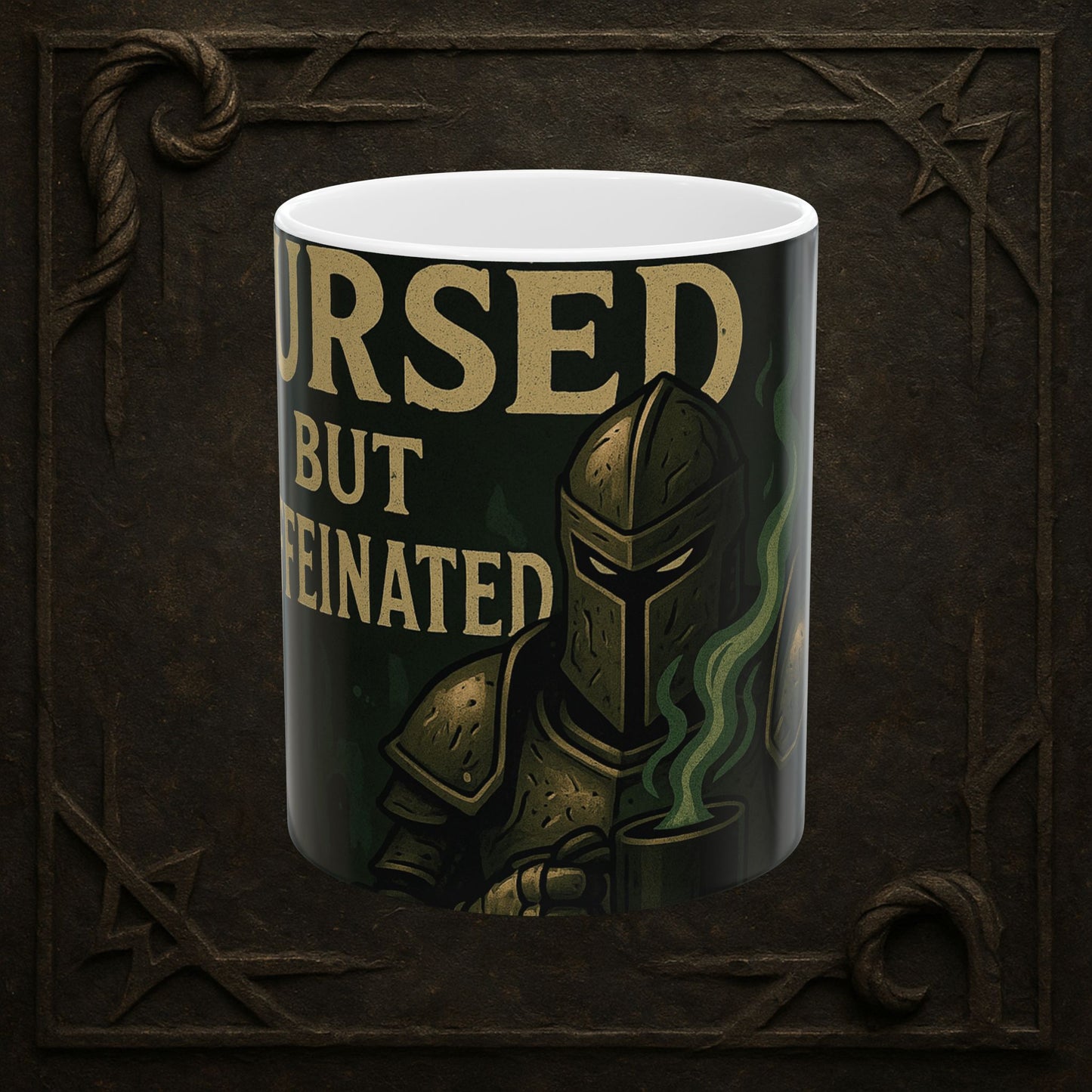 Cursed But Caffeinated Mug, Fantasy Coffee Cup