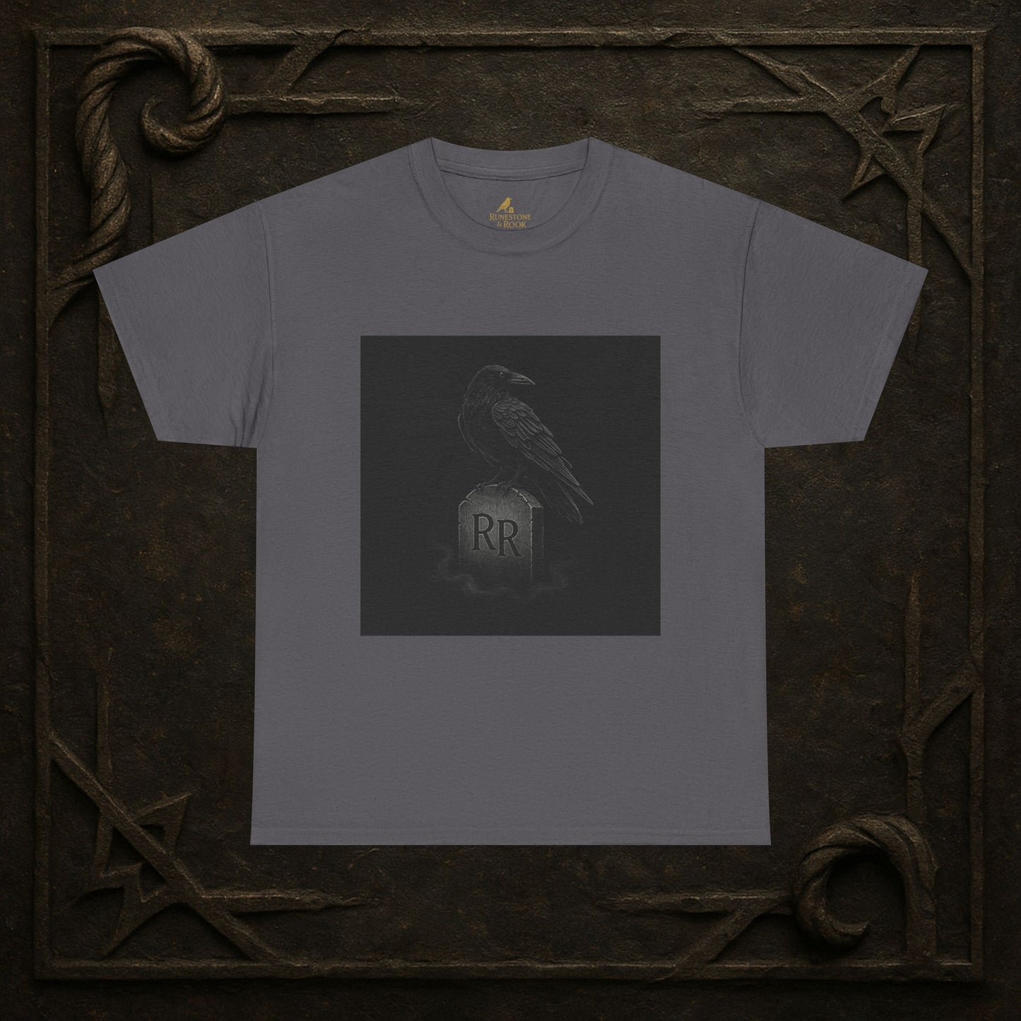 Raven’s Omen – Dark Fantasy Tombstone Tee