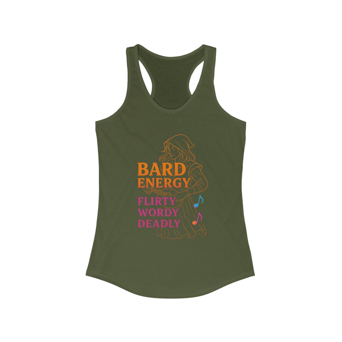 Bard Energy – Flirty, Wordy, Deadly Racerback Tank