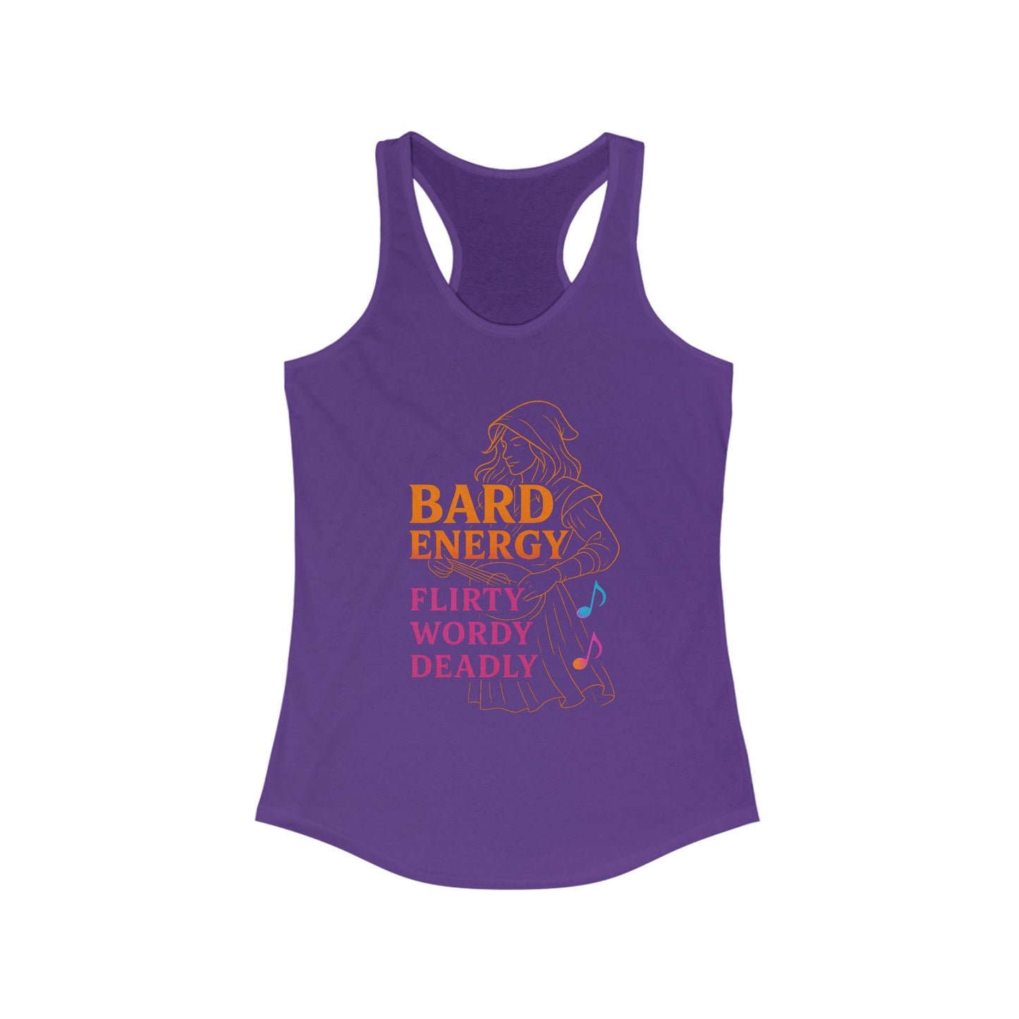 Bard Energy – Flirty, Wordy, Deadly Racerback Tank