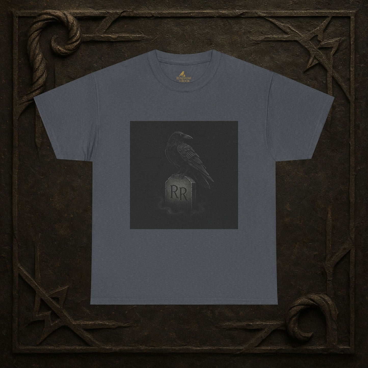 Raven’s Omen – Dark Fantasy Tombstone Tee